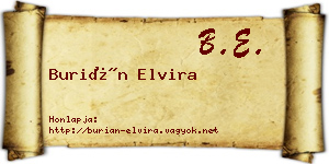 Burián Elvira névjegykártya